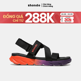 Giày Sandals Nam Nữ Unisex Shondo F6 Sport Ombre Đế Cam Tím F6S8910
