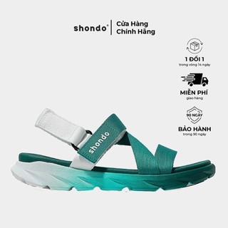  Giày Sandal Nam Nữ Unisex Shondo F6 Sport Ombre Đế 2 Màu Xanh Trắng F6S0330