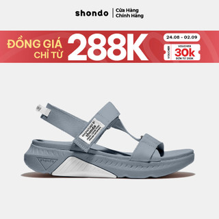 Giày Sandal Nam Nữ Unisex Shondo F7 Racing Đế Xám Phối Trắng Quai Xám F7R2121