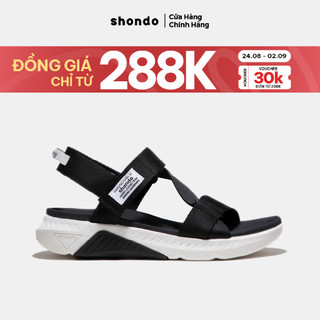 Giày Sandals Unisex Shondo F7 Racing Đế Trắng Phối Đen Quai Đen F7R0010