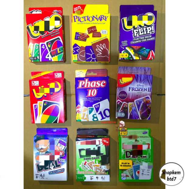 [có hộp đựng] Các Mẫu Bài UNO To - UNO Nhí - Bài Ma Sói giá cả tương đối rẻ Và Các bản Biến Thể Khác