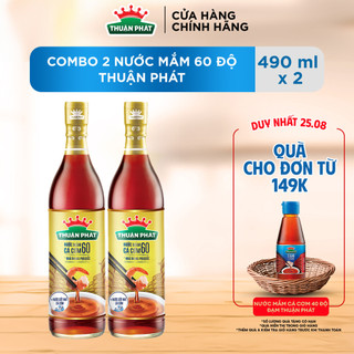 Combo 2 Nước mắm cá cơm Thuận Phát 60 độ đạm 490ml - Từ 3 loại cá cơm Phú Quốc