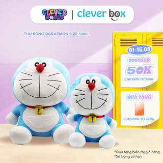 Thú bông doraemon chính hãng tagger size s/m/l vải bông mền mịn, bông gòn đàn hồi clever box