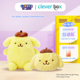 Thú Bông Sanrio Pompompurin Size M 33cm, Gối Bông Mặt Pompompurin 60cm Tagger Lông Mềm Mịn Clever Box