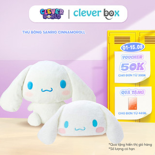 Thú Bông Sanrio Cinnamoroll Size M/ L, Gối Tựa Lưng, Gấu Bông Mặt Cinnamoroll Chính Hãng Tagger Mềm Mịn Clever Box