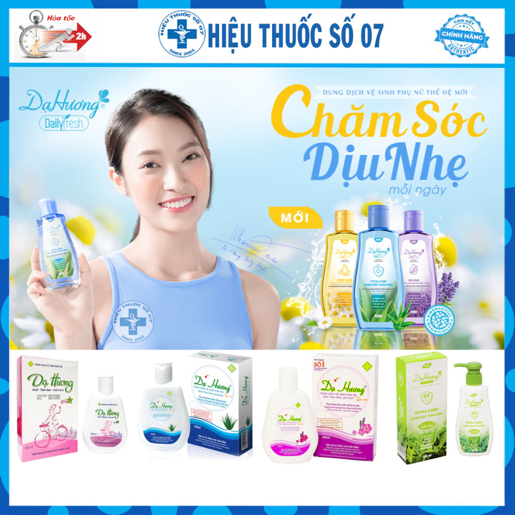 Dung dịch vệ sinh phụ nữ Dạ Hương Daily Fresh/Total Care/Lavender/Lô hội/Moisture/Teen+
