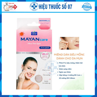 Miếng dán mụn Mayan Care Ultra Thin Spot hiệu quả trong 48h - Nhập khẩu từ Hàn Quốc (hộp 20+4 miếng)