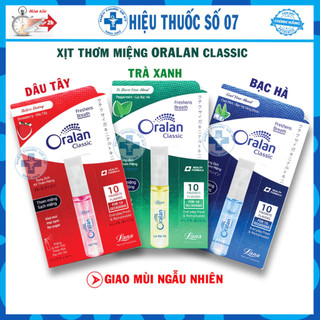 Xịt thơm miệng Oralan giúp làm sạch miệng chống hôi miệng sau khi ăn hoặc hút thuốc lá - Giao mùi ngẫu nhiên