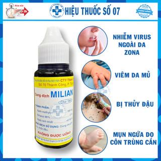 Dung Dịch Milian sát khuẩn chống nhiễm trùng da, nước xanh sát khuẩn hồ cá chai 18ml