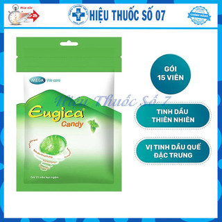 Kẹo ngậm ho thảo dược Eugica Candy giúp giảm ho, đau rát họng gói 15 viên - Thái Lan