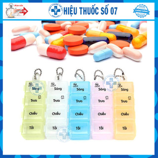 Hộp chia thuốc theo ngày sáng trưa chiều tối 4 ngăn, khay phân liều đựng thuốc