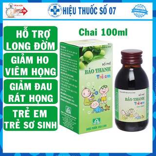  Siro ho Bảo Thanh trẻ em 100ml hỗ trợ trong các trường hợp ho do cảm lạnh nhiễm lạnh ho do cảm cúm ho gió 