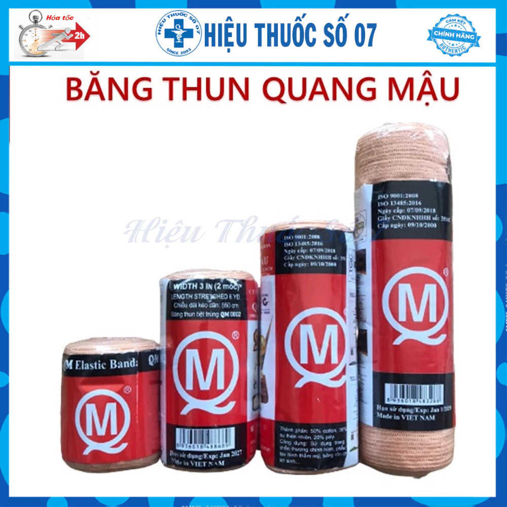 Băng thun y tế các size Quang Mậu (1 móc, 2 móc, 3 móc, 4 móc - màu da)