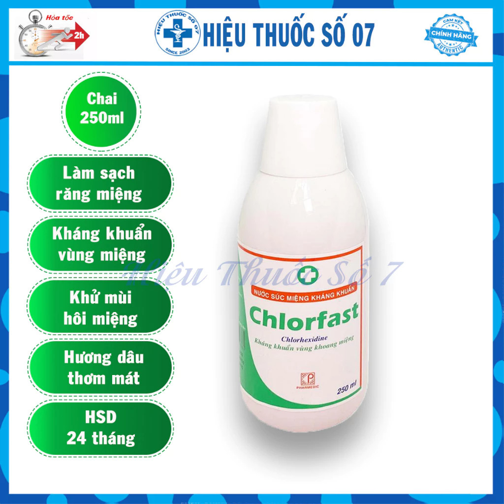 Nước súc miệng kháng khuẩn Chlorfast 250ml