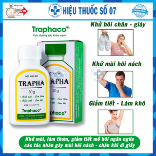 Khử mùi hôi nách - Hôi chân hiệu quả - Bột khử mùi Trapha hộp 30g