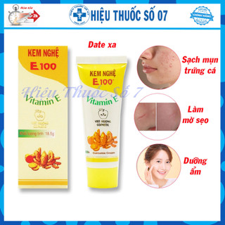 Kem nghệ E100 ngăn ngừa, giảm mụn và làm mờ vết sẹo thâm, giữ ẩm trắng da tuýp 18.5g
