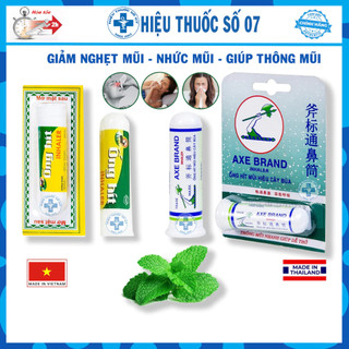 Ống hít mũi Thái Lan  AXE BRAND, INHALER giảm nhanh nghẹt mũi, sổ mũi làm thông mũi và dễ thở