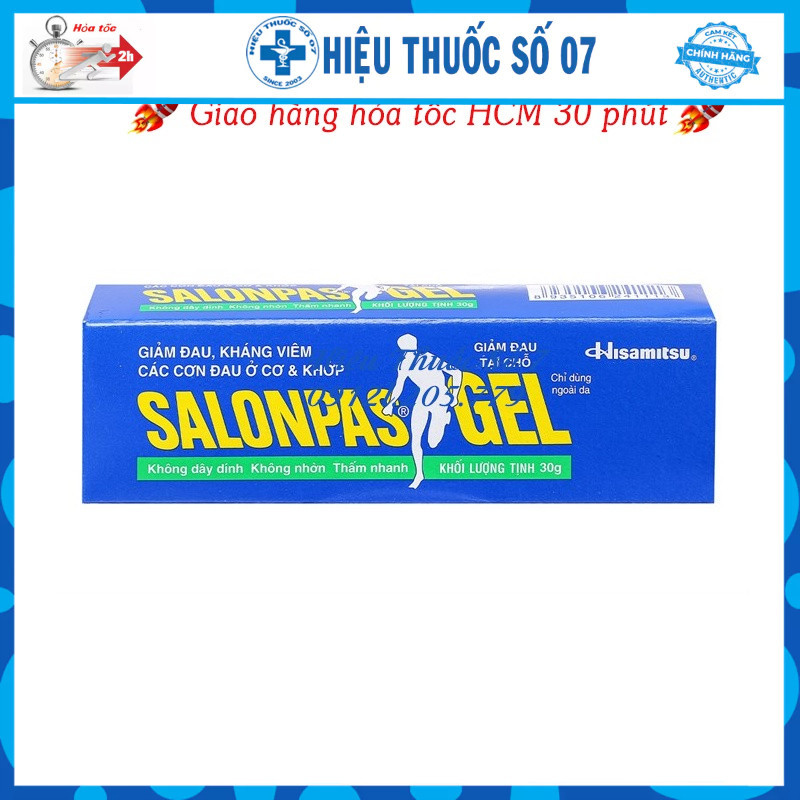 Salonpas Gel giúp giảm đau nhức cơ, xương khớp tuýp 30g