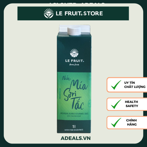 (Chính hãng) Le Fruit Nước ép Nước Mía & Tắc (Sugarcane & Calamansi juice) -1L