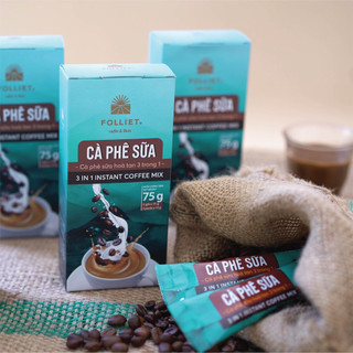 (CHÍNH HÃNG) CÀ PHÊ SỮA HÒA TAN 3IN1 FOLLIET - gói bán lẻ, không hộp