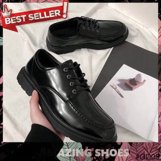 AMAZING SHOES ⭐ Giày đốc nam ( Đen viền bóng ) da mềm, đế cao khâu đế thanh lịch  GIẢM 1 SIZE SO VỚI GIÀY THỂ THAO mẫu m