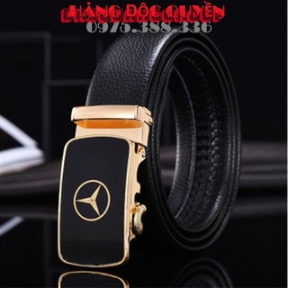 [Dây Lưng] Thắt Lưng Da Nam Hàng Hiệu Mercedes Khóa Cài Cao Cấp , Dây Nịch Nam Da Bò 100% Chính Hãng Mạ Vàng Nam Tính