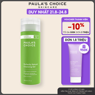 [Mã COSPAU1A giảm 8% đơn 400K] Sữa rửa mặt nhẹ nhàng tự nhiên Paula's Choice Perfectly Natural Cleansing Gel 200ml 8500