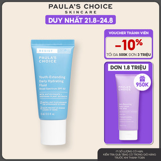 Kem ngày mềm mịn, chống nắng phổ rộng Paula's Choice Resist Youth-Extending Daily Mattifying Fluid SPF 50 15ml Mã 7807