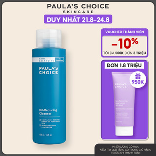 Sữa rửa mặt cân bằng độ ẩm và giảm dầu Paula's Choice Skin Balancing Oil Reducing Cleanser 473ml - 1151