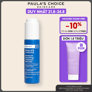 Lotion tẩy da chết làm sáng và căng bóng da Paula's Choice Resist Advanced Smoothing Treatment 10% AHA 30ml 7651