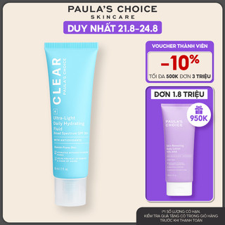 Kem chống nắng dành cho da mụn Paula’s Choice Clear Ultra-Light Daily Fluid SPF 30 - 60 ml 6130