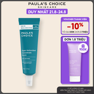 Tinh chất chống lão hóa cân bằng độ ẩm Paula's Choice Skin Balancing Super Antioxidant Concentrate Serum 30ml Mã: 3350