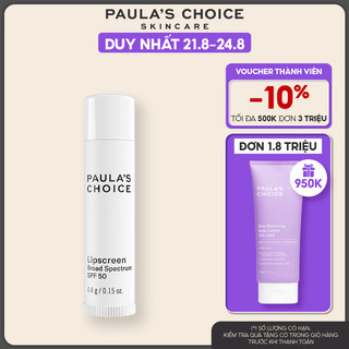 Dưỡng môi mềm mịn chống nắng Paula's Choice LipScreen Broad Spectrum SPF 50 4.4g 2560