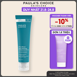 Kem chống nắng Cân Bằng tiết dầu thừa Paula’s Choice Skin Balancing Ultra - Sheer Daily Defense SPF 30 - 60ml 1560
