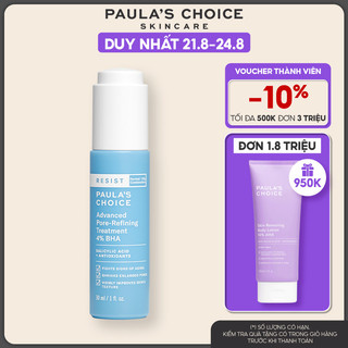 Lotion tái tạo và phục hồi da mụn Paula’s Choice Resist Advanced Pore - Refining Treatment 4% BHA - 30ml 7791