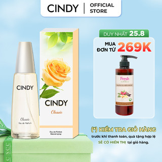[25.8 - ĐƠN TỪ 269K - CÓ QUÀ 0Đ] Nước hoa nữ Cindy Classic mùi hương cổ điển mê hoặc 50ml