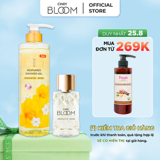 [25.8 - ĐƠN TỪ 269K - CÓ QUÀ 0Đ] Combo Sữa tắm nước hoa 640g & Nước hoa Cindy Bloom 30ml Romantic Muse hương quyến rũ