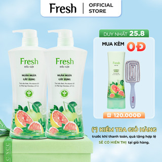 [25.8 | MUA LÀ CÓ QUÀ] Combo 2 Dầu gội Fresh Giảm gãy rụng tinh dầu Bưởi 650g/chai
