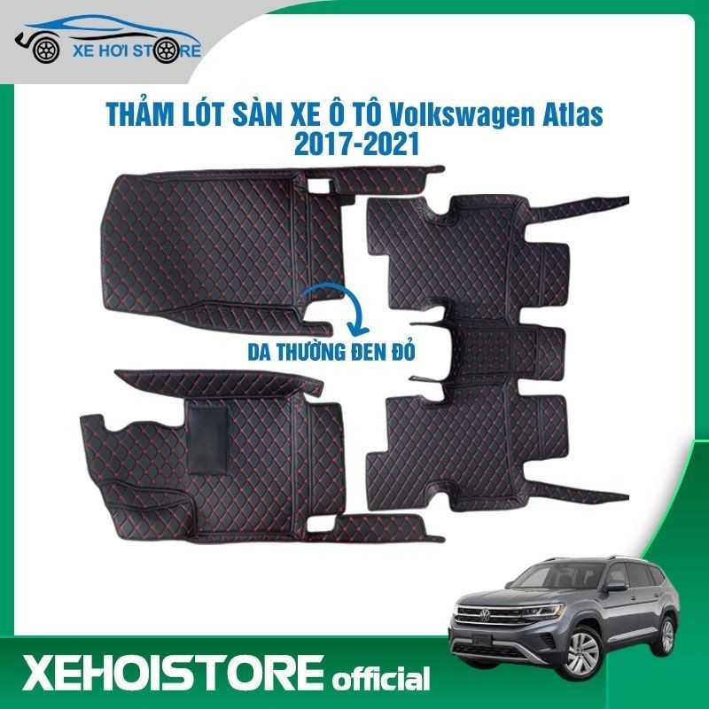 Thảm lót sàn ô tô 5D 6D dành cho xe 5 chỗ Volkswagen Atlas năm 2017-2021 da đẹp