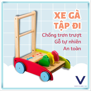 Xe tập đi gỗ - xe gà tập đi hình con gà cho bé