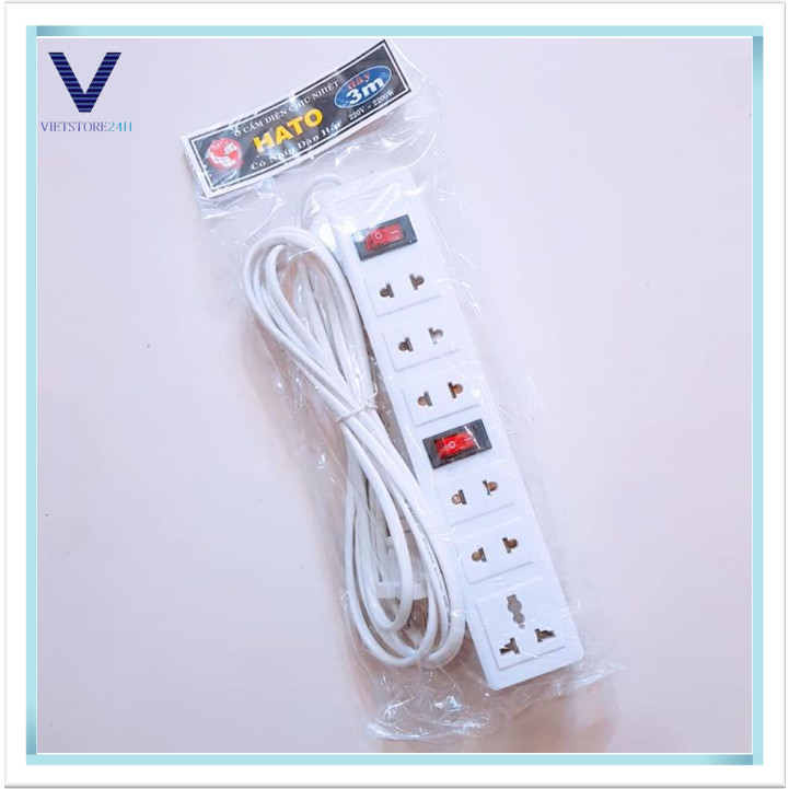 Ổ điện HATO - 6 lỗ 1 công tắc ( dài 3M )