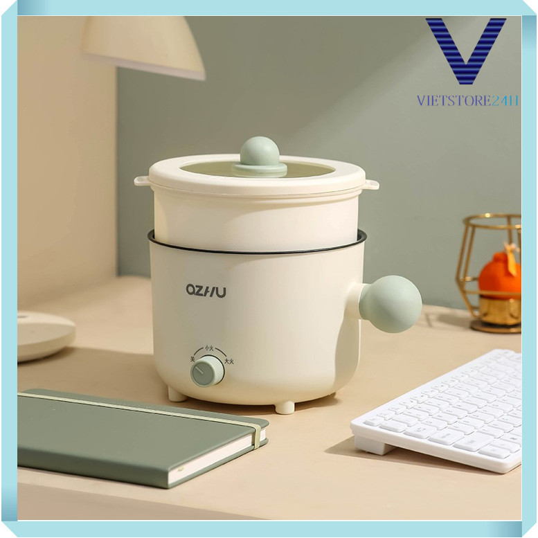 Nồi Lẩu Mini Đa Năng OZHU / YUESLILA  2 Nấc Nhiệt Kèm Giá Hấp