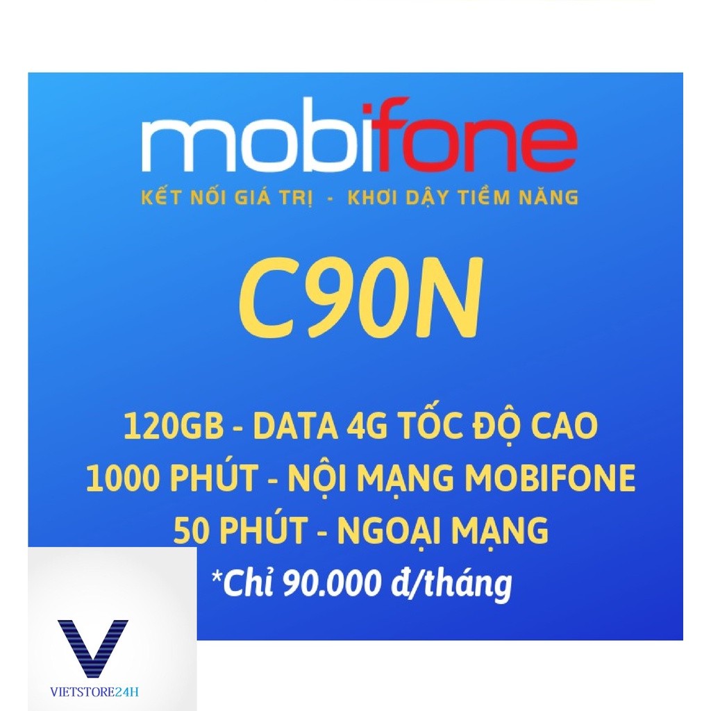 Sim MOBI- gói cước C90N 25 ngày