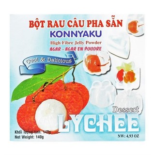  Bột rau câu pha sẵn Konnyaku hương Vải 140g (Hộp) - TTT051