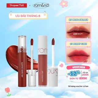 Combo Son kem lì Romand New Zero Velvet Tint 5.5g + Son tint nước Romand Glasting Water Tint 4g