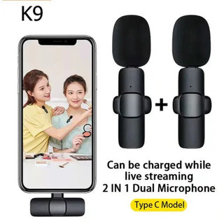 Bộ 2 mic thu âm không dây K9 cổng TYPE C