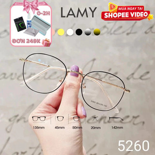 Gọng kính nữ kim loại mảnh 28107 mắt kính gọng tròn oval 2302 kính cận nam nữ LAMY