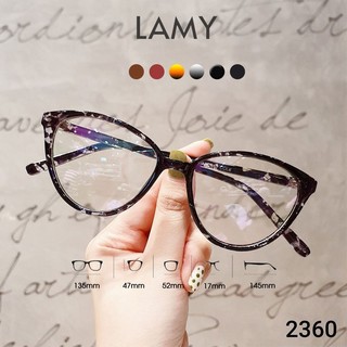 Gọng kính cận nữ LAMY kính cận mắt mèo nhựa dẻo cá tính 2360