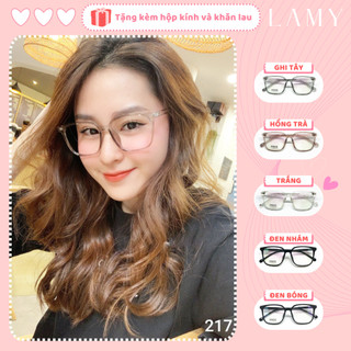 Gọng kính cận vuông bo góc bản to 217 mắt kính thời trang trẻ trung LAMY