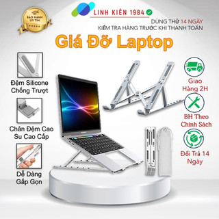  Giá đỡ LAPTOP ĐIỆN THOẠI MÁY TÍNH bằng nhôm có thể điều chỉnh được độ cao đế kê laptop nhôm   New  
